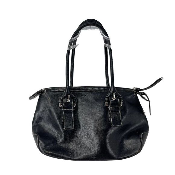 Etienne Aigner Handbag Black Leather Shoulder Bag Purse Zip Closure Classic Bag - Picture 2 of 12